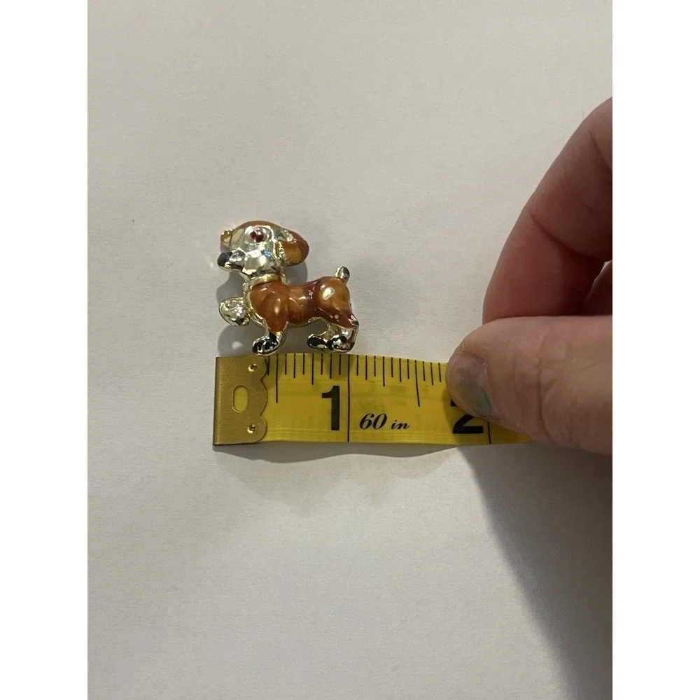 Vintage Mid Century Dog Puppy Brooch Pin Gold‎ Tone